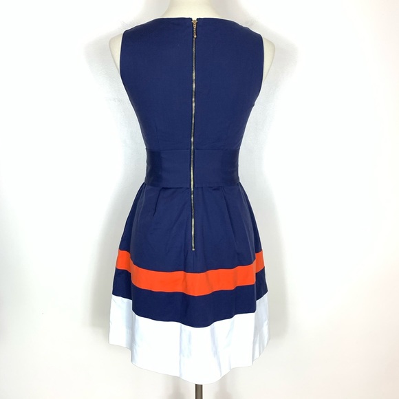 Kate Spade Sawyer Dress Blue Orange Sleeveless 2 - Picture 5 of 8